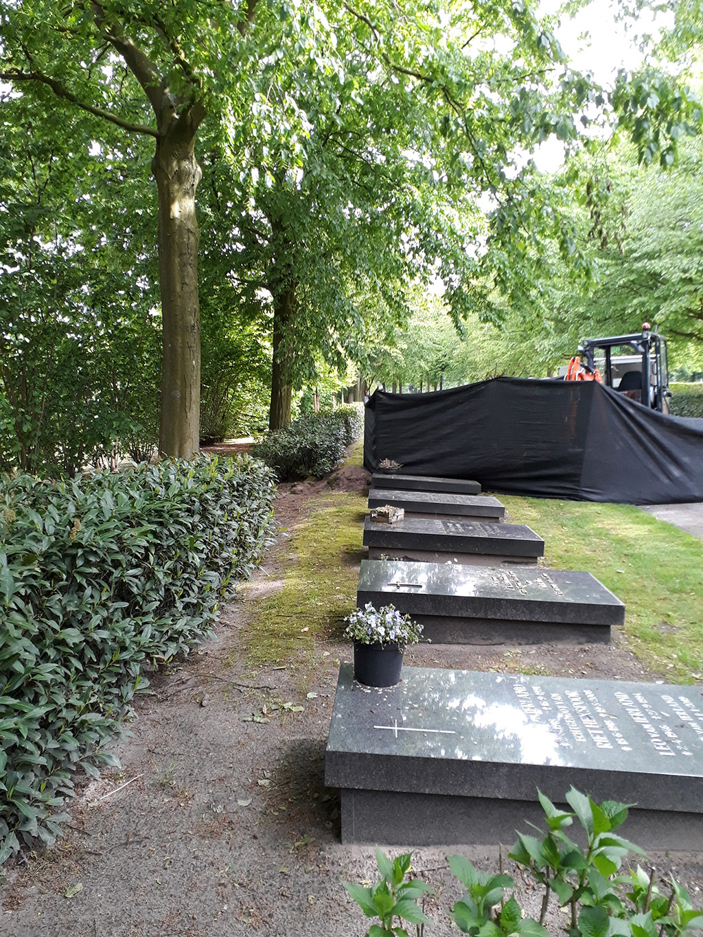 Individuele ruiming / De werkplek is langs een doorgaande pad dus w